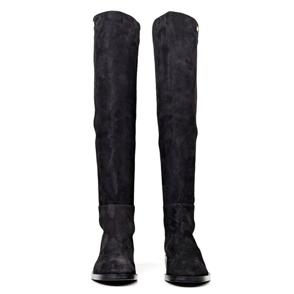 Stuart Weitzman Women Keelan City Black Stretch Panel Knee boots size 7 - Picture 2 of 9